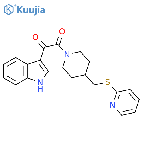 1-(1H-indol-3-yl)-2-{4-[(pyridin-2-ylsulfanyl)methyl]piperidin-1-yl}ethane-1,2-dione structure