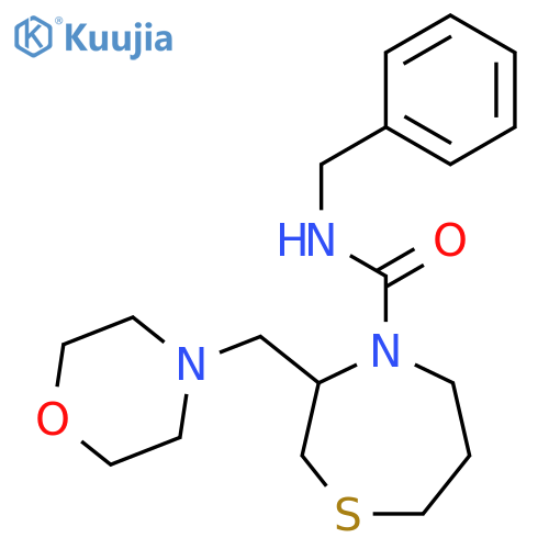 N-benzyl-3-[(morpholin-4-yl)methyl]-1,4-thiazepane-4-carboxamide structure