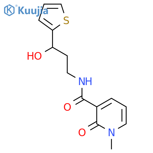 N-3-hydroxy-3-(thiophen-2-yl)propyl-1-methyl-2-oxo-1,2-dihydropyridine-3-carboxamide structure