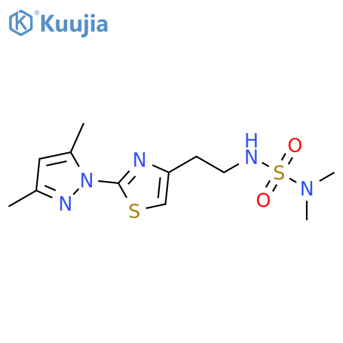 ({2-[2-(3,5-dimethyl-1H-pyrazol-1-yl)-1,3-thiazol-4-yl]ethyl}sulfamoyl)dimethylamine structure