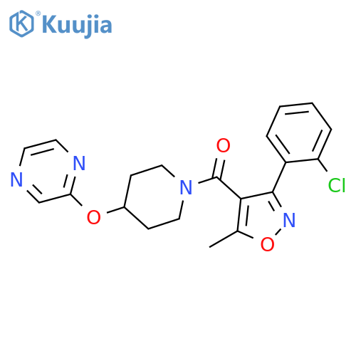 2-({1-[3-(2-chlorophenyl)-5-methyl-1,2-oxazole-4-carbonyl]piperidin-4-yl}oxy)pyrazine structure