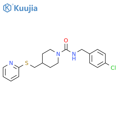 N-[(4-chlorophenyl)methyl]-4-[(pyridin-2-ylsulfanyl)methyl]piperidine-1-carboxamide structure