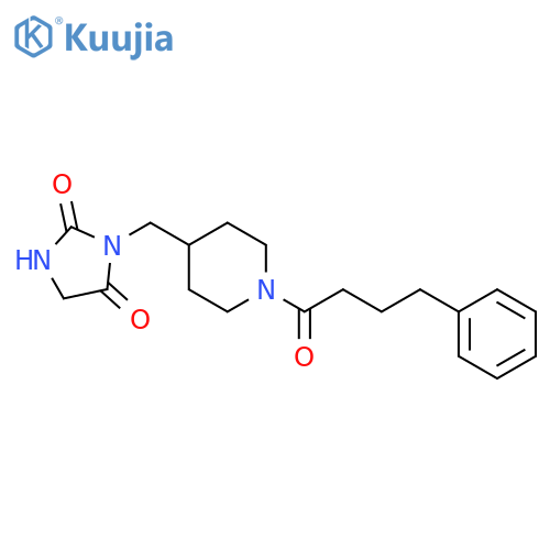 3-{[1-(4-phenylbutanoyl)piperidin-4-yl]methyl}imidazolidine-2,4-dione structure
