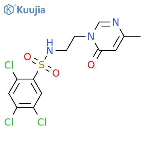 2,4,5-trichloro-N-2-(4-methyl-6-oxo-1,6-dihydropyrimidin-1-yl)ethylbenzene-1-sulfonamide structure