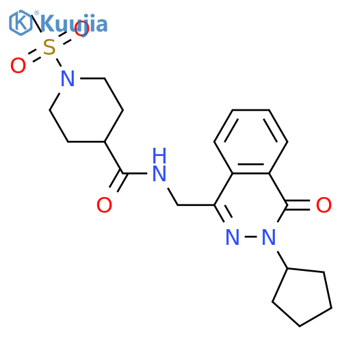 N-[(3-cyclopentyl-4-oxo-3,4-dihydrophthalazin-1-yl)methyl]-1-methanesulfonylpiperidine-4-carboxamide structure