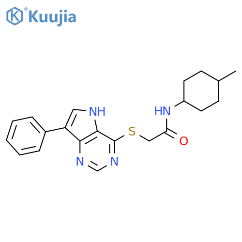 N-(4-methylcyclohexyl)-2-({7-phenyl-5H-pyrrolo3,2-dpyrimidin-4-yl}sulfanyl)acetamide structure