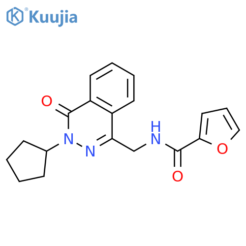 N-[(3-cyclopentyl-4-oxo-3,4-dihydrophthalazin-1-yl)methyl]furan-2-carboxamide structure