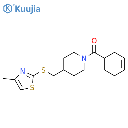 1-(cyclohex-3-ene-1-carbonyl)-4-{[(4-methyl-1,3-thiazol-2-yl)sulfanyl]methyl}piperidine structure