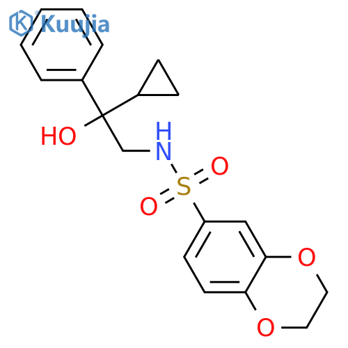 N-(2-cyclopropyl-2-hydroxy-2-phenylethyl)-2,3-dihydro-1,4-benzodioxine-6-sulfonamide structure