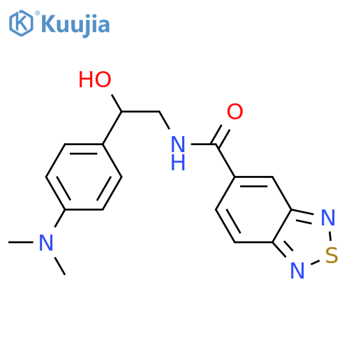 N-{2-4-(dimethylamino)phenyl-2-hydroxyethyl}-2,1,3-benzothiadiazole-5-carboxamide structure