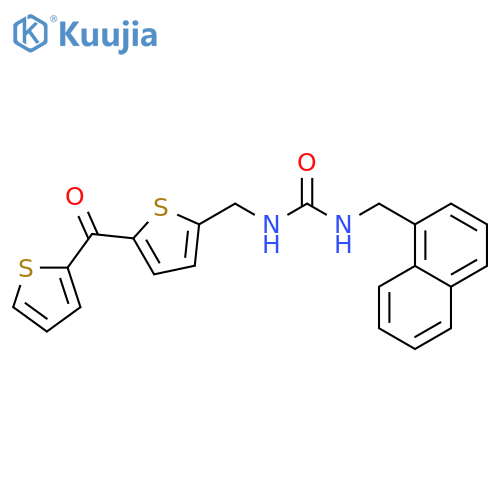1-(naphthalen-1-yl)methyl-3-{5-(thiophene-2-carbonyl)thiophen-2-ylmethyl}urea structure