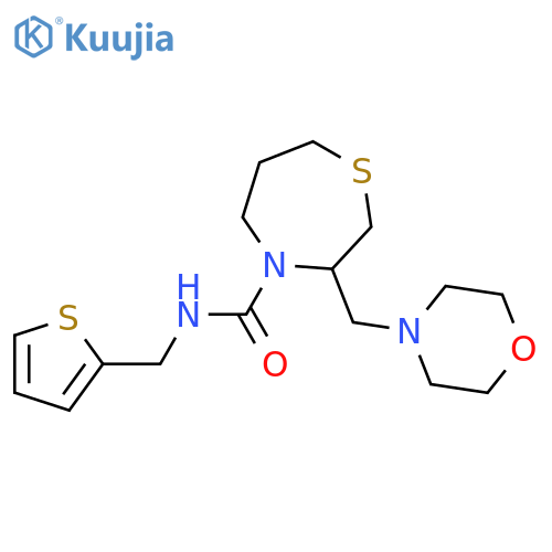 3-[(morpholin-4-yl)methyl]-N-[(thiophen-2-yl)methyl]-1,4-thiazepane-4-carboxamide structure