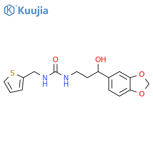 3-3-(2H-1,3-benzodioxol-5-yl)-3-hydroxypropyl-1-(thiophen-2-yl)methylurea structure