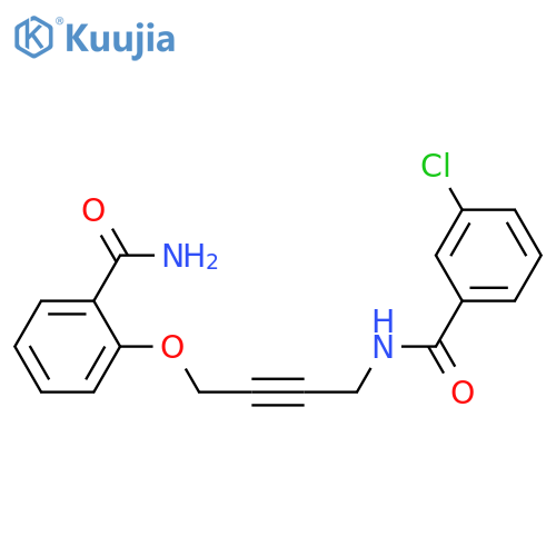 N-4-(2-carbamoylphenoxy)but-2-yn-1-yl-3-chlorobenzamide structure