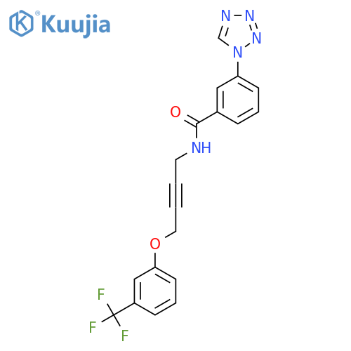 3-(1H-1,2,3,4-tetrazol-1-yl)-N-{4-3-(trifluoromethyl)phenoxybut-2-yn-1-yl}benzamide structure