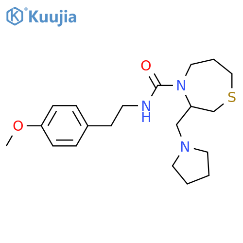 N-[2-(4-methoxyphenyl)ethyl]-3-[(pyrrolidin-1-yl)methyl]-1,4-thiazepane-4-carboxamide structure