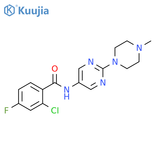 2-chloro-4-fluoro-N-2-(4-methylpiperazin-1-yl)pyrimidin-5-ylbenzamide structure