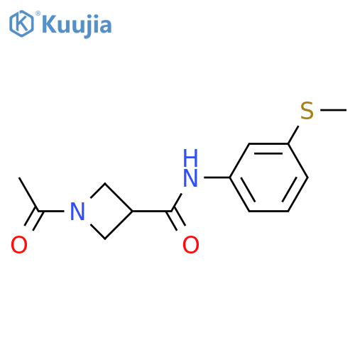 1-acetyl-N-3-(methylsulfanyl)phenylazetidine-3-carboxamide structure