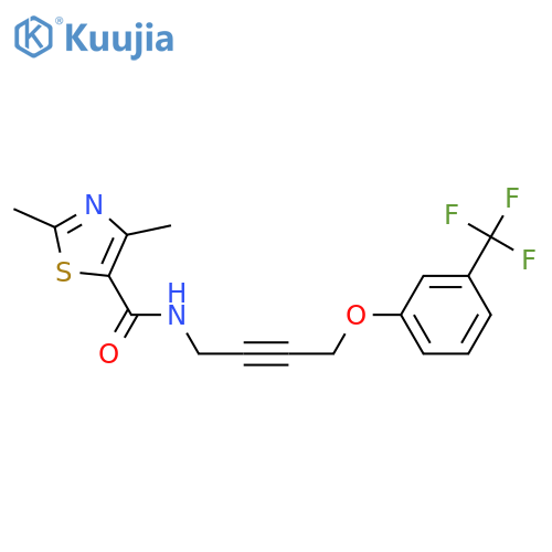 2,4-dimethyl-N-{4-3-(trifluoromethyl)phenoxybut-2-yn-1-yl}-1,3-thiazole-5-carboxamide structure