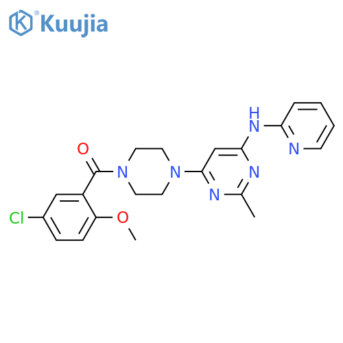 6-[4-(5-chloro-2-methoxybenzoyl)piperazin-1-yl]-2-methyl-N-(pyridin-2-yl)pyrimidin-4-amine structure