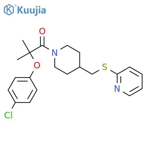 2-(4-chlorophenoxy)-2-methyl-1-{4-[(pyridin-2-ylsulfanyl)methyl]piperidin-1-yl}propan-1-one structure