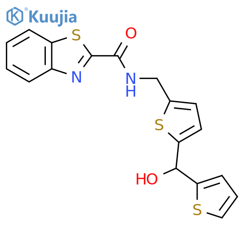 N-({5-[hydroxy(thiophen-2-yl)methyl]thiophen-2-yl}methyl)-1,3-benzothiazole-2-carboxamide structure