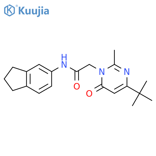 2-(4-tert-butyl-2-methyl-6-oxo-1,6-dihydropyrimidin-1-yl)-N-(2,3-dihydro-1H-inden-5-yl)acetamide structure