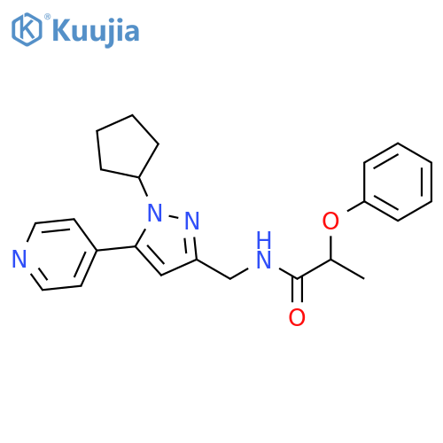 N-{[1-cyclopentyl-5-(pyridin-4-yl)-1H-pyrazol-3-yl]methyl}-2-phenoxypropanamide structure
