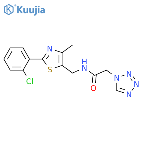 N-{[2-(2-chlorophenyl)-4-methyl-1,3-thiazol-5-yl]methyl}-2-(1H-1,2,3,4-tetrazol-1-yl)acetamide structure