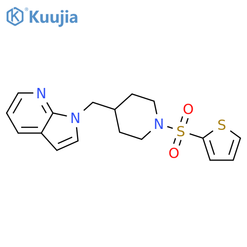 4-({1H-pyrrolo[2,3-b]pyridin-1-yl}methyl)-1-(thiophene-2-sulfonyl)piperidine structure