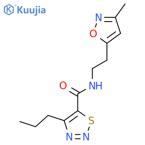 N-2-(3-methyl-1,2-oxazol-5-yl)ethyl-4-propyl-1,2,3-thiadiazole-5-carboxamide structure