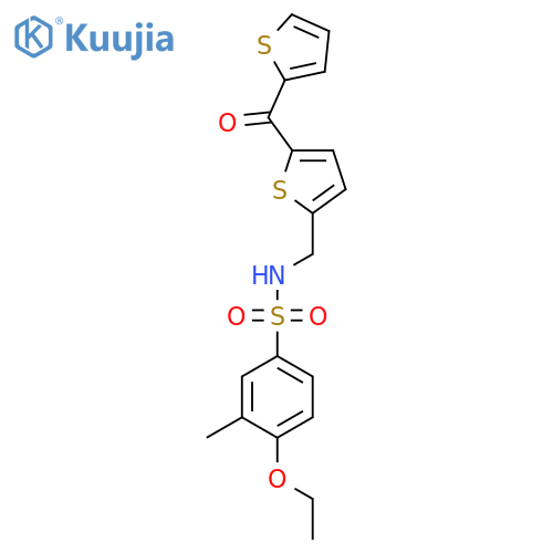 4-ethoxy-3-methyl-N-{5-(thiophene-2-carbonyl)thiophen-2-ylmethyl}benzene-1-sulfonamide structure