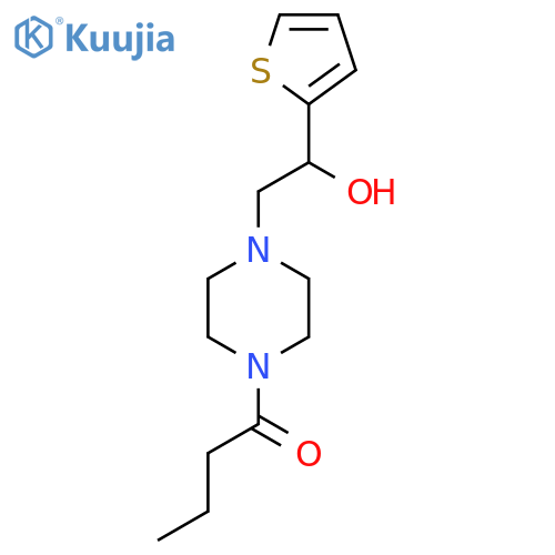 1-{4-2-hydroxy-2-(thiophen-2-yl)ethylpiperazin-1-yl}butan-1-one structure