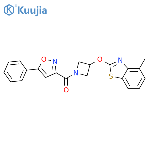 4-methyl-2-{[1-(5-phenyl-1,2-oxazole-3-carbonyl)azetidin-3-yl]oxy}-1,3-benzothiazole structure