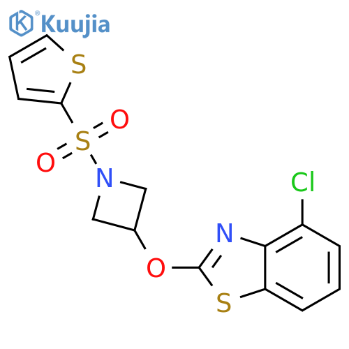 4-chloro-2-{[1-(thiophene-2-sulfonyl)azetidin-3-yl]oxy}-1,3-benzothiazole structure
