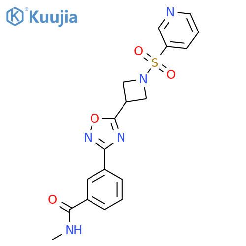 N-methyl-3-{5-1-(pyridine-3-sulfonyl)azetidin-3-yl-1,2,4-oxadiazol-3-yl}benzamide structure