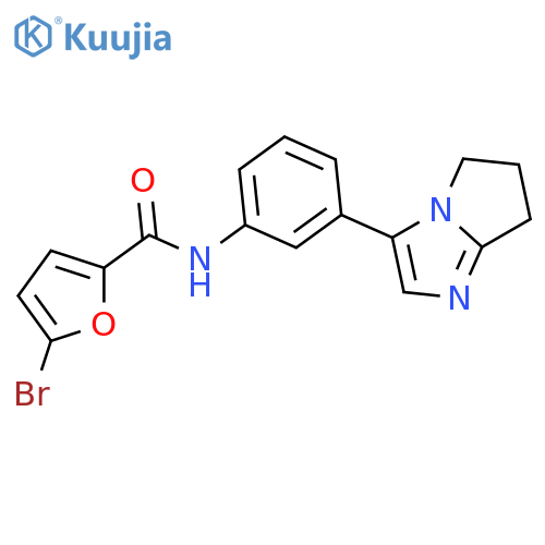 5-bromo-N-(3-{5H,6H,7H-pyrrolo[1,2-a]imidazol-3-yl}phenyl)furan-2-carboxamide structure