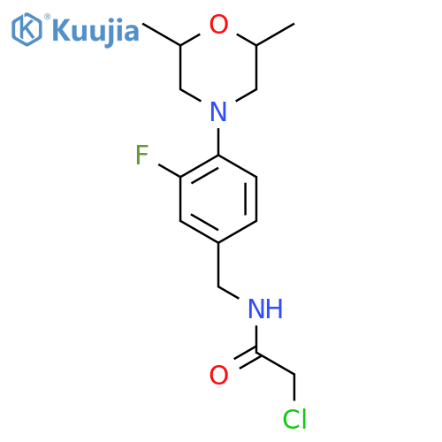 2-Chloro-N-{[4-(2,6-dimethylmorpholin-4-yl)-3-fluorophenyl]methyl}acetamide structure