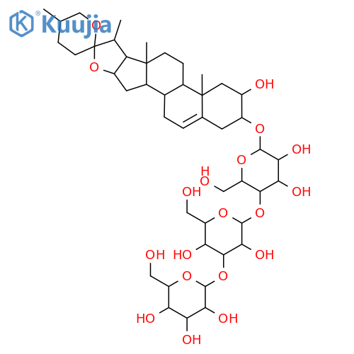 β-D-Galactopyranoside, (2α,3β,25R)-2-hydroxyspirost-5-en-3-yl O-β-D-glucopyranosyl-(1→3)-O-β-D-glucopyranosyl-(1→4)- structure