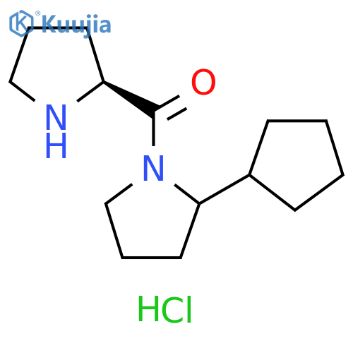 2-cyclopentyl-1-(2S)-pyrrolidine-2-carbonylpyrrolidine hydrochloride structure