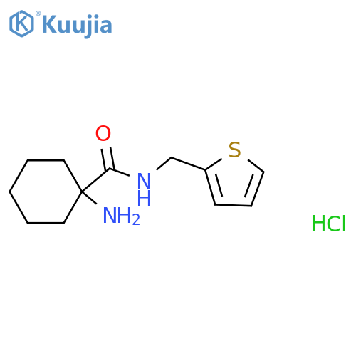1-amino-N-[(thiophen-2-yl)methyl]cyclohexane-1-carboxamide hydrochloride structure