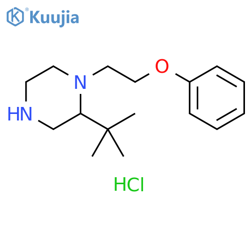 2-tert-butyl-1-(2-phenoxyethyl)piperazine;dihydrochloride structure