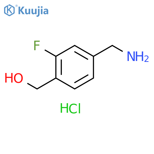 4-(aminomethyl)-2-fluorophenylmethanol hydrochloride structure