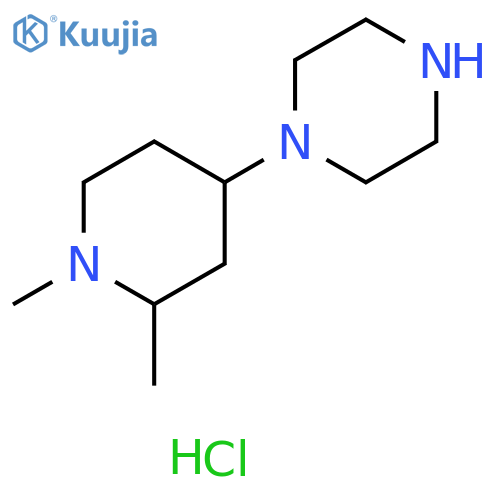 1-(1,2-dimethyl-4-piperidyl)piperazine;trihydrochloride structure