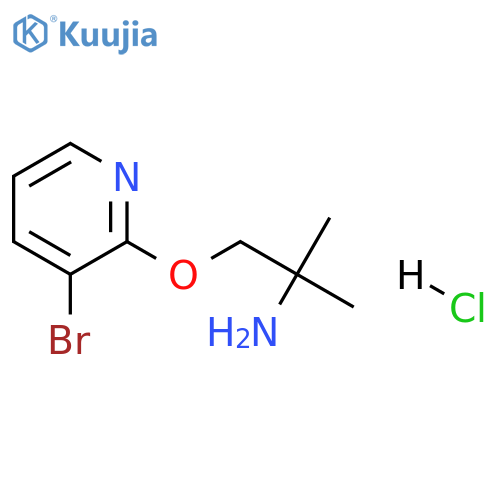 1-[(3-bromo-2-pyridyl)oxy]-2-methyl-propan-2-amine;hydrochloride structure