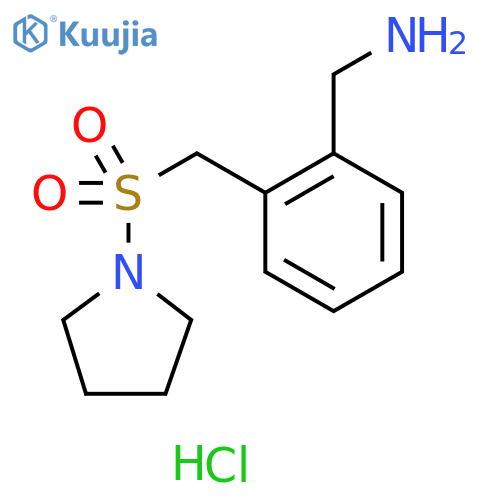 [2-(pyrrolidin-1-ylsulfonylmethyl)phenyl]methanamine;hydrochloride structure
