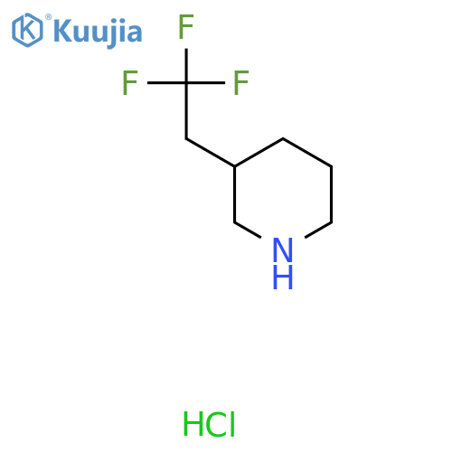3-(2,2,2-trifluoroethyl)piperidine;hydrochloride structure