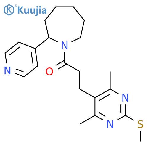 3-[4,6-Dimethyl-2-(methylsulfanyl)pyrimidin-5-yl]-1-[2-(pyridin-4-yl)azepan-1-yl]propan-1-one structure