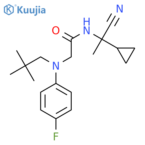 N-(1-cyano-1-cyclopropylethyl)-2-[(2,2-dimethylpropyl)(4-fluorophenyl)amino]acetamide structure