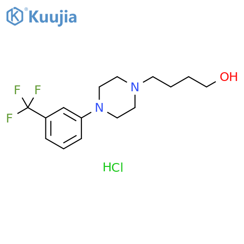 4-[4-[3-(trifluoromethyl)phenyl]piperazin-1-yl]butan-1-ol;hydrochloride structure